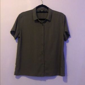 Uniqlo Short Sleeve Button Down Blouse